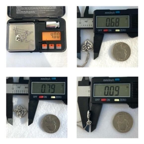 Sterling Silver 925 Mother & Child Scrollwork Heart Pendant Necklace 18" Chain - Picture 10 of 16